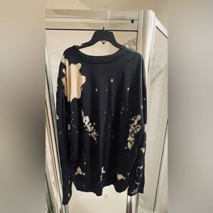 Elwood Tie Dye SweatShirt - L - Long-sleeve shirt - black cream - Y2k GorpCore